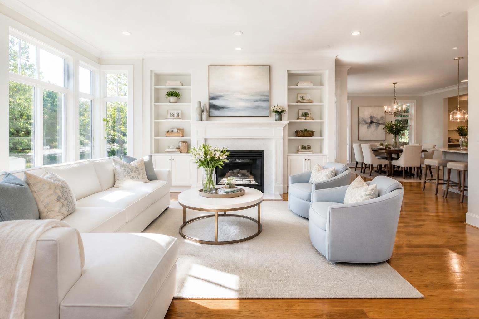 Bright, clean modern living room